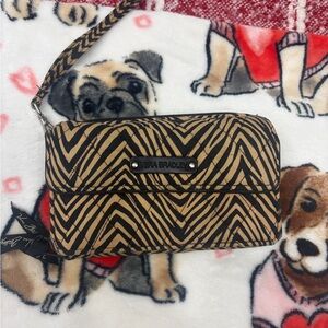 Vera Bradley Tan and Black Zigzag Wristlet